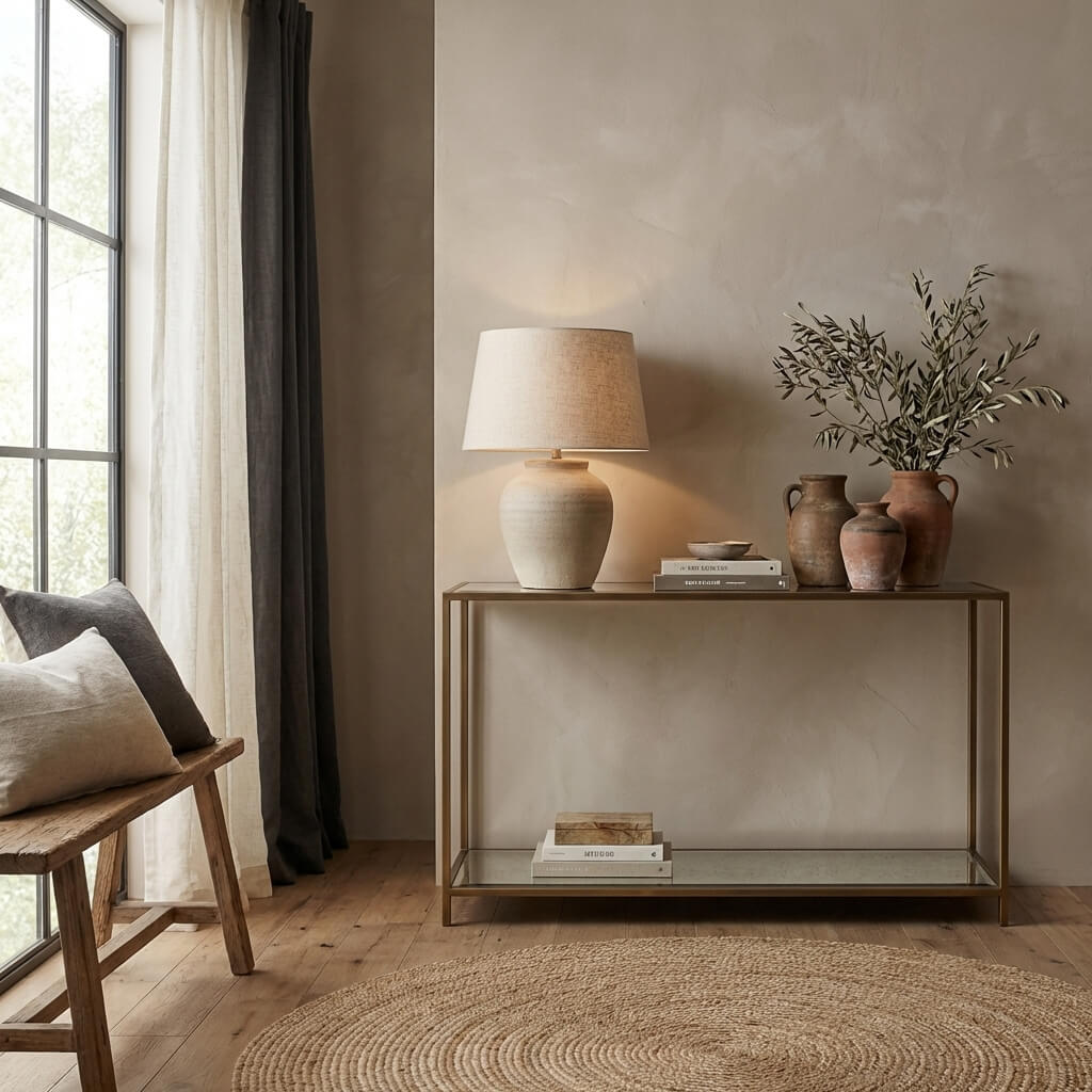 Upton Console Table – Antique Brass