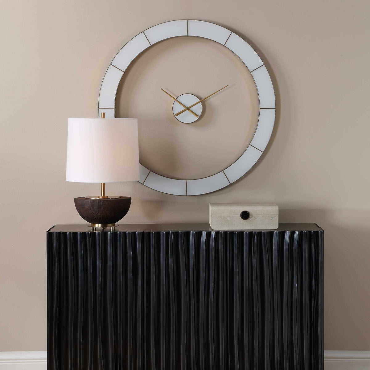 Ivory Halo Minimalist Wall Clock