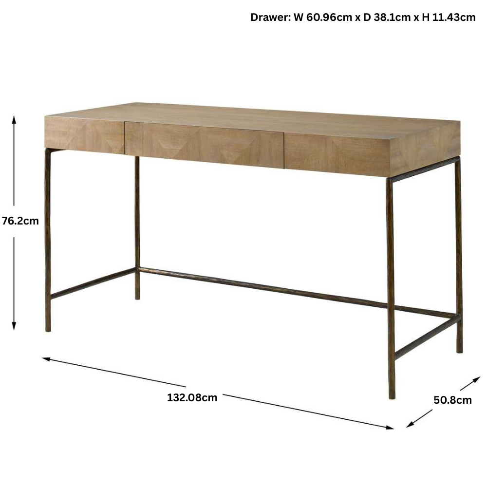 Aristotle Natural Wood Modern Desk