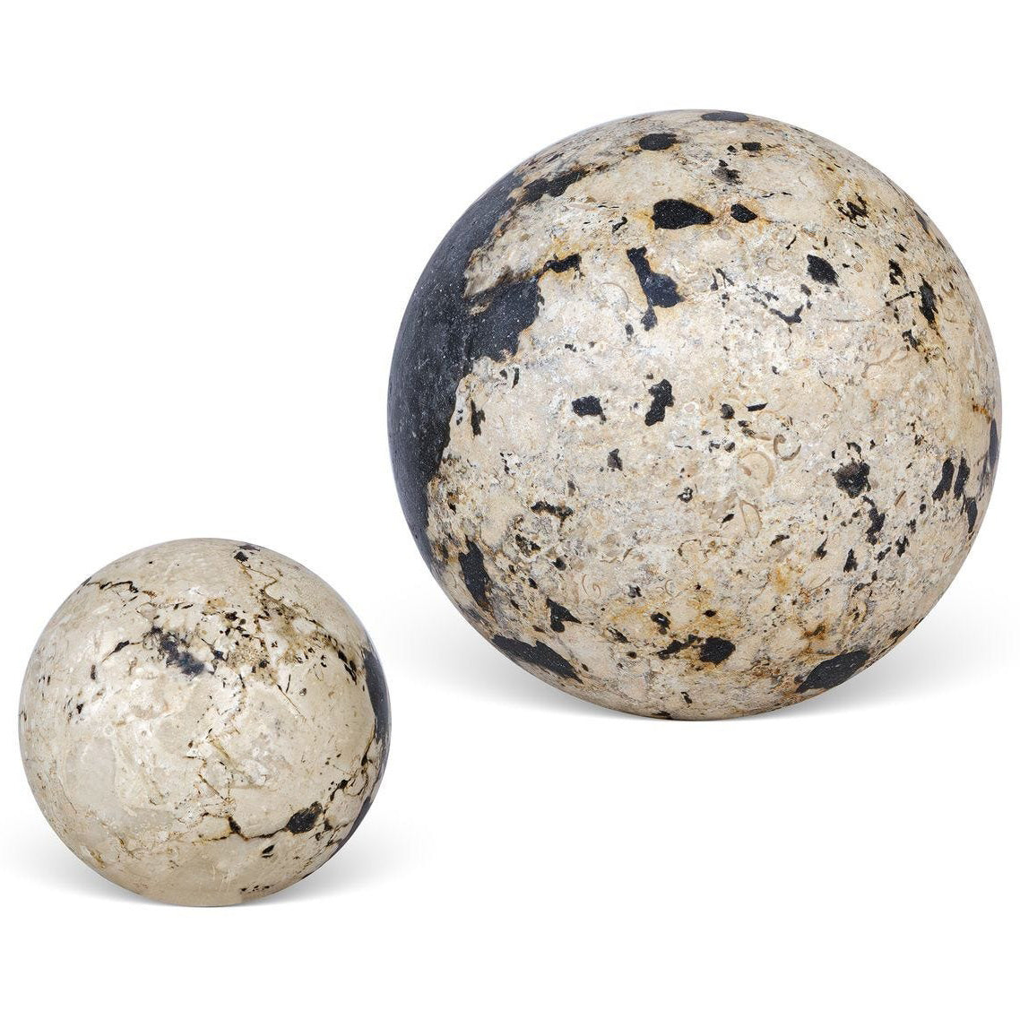 Nouveau Coral Stone Decorative Spheres – Set of 2