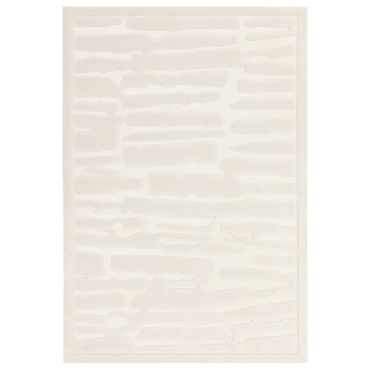 Valley Ivory Path Rug in ivory with high-low pile organic pattern, square white-background product shot