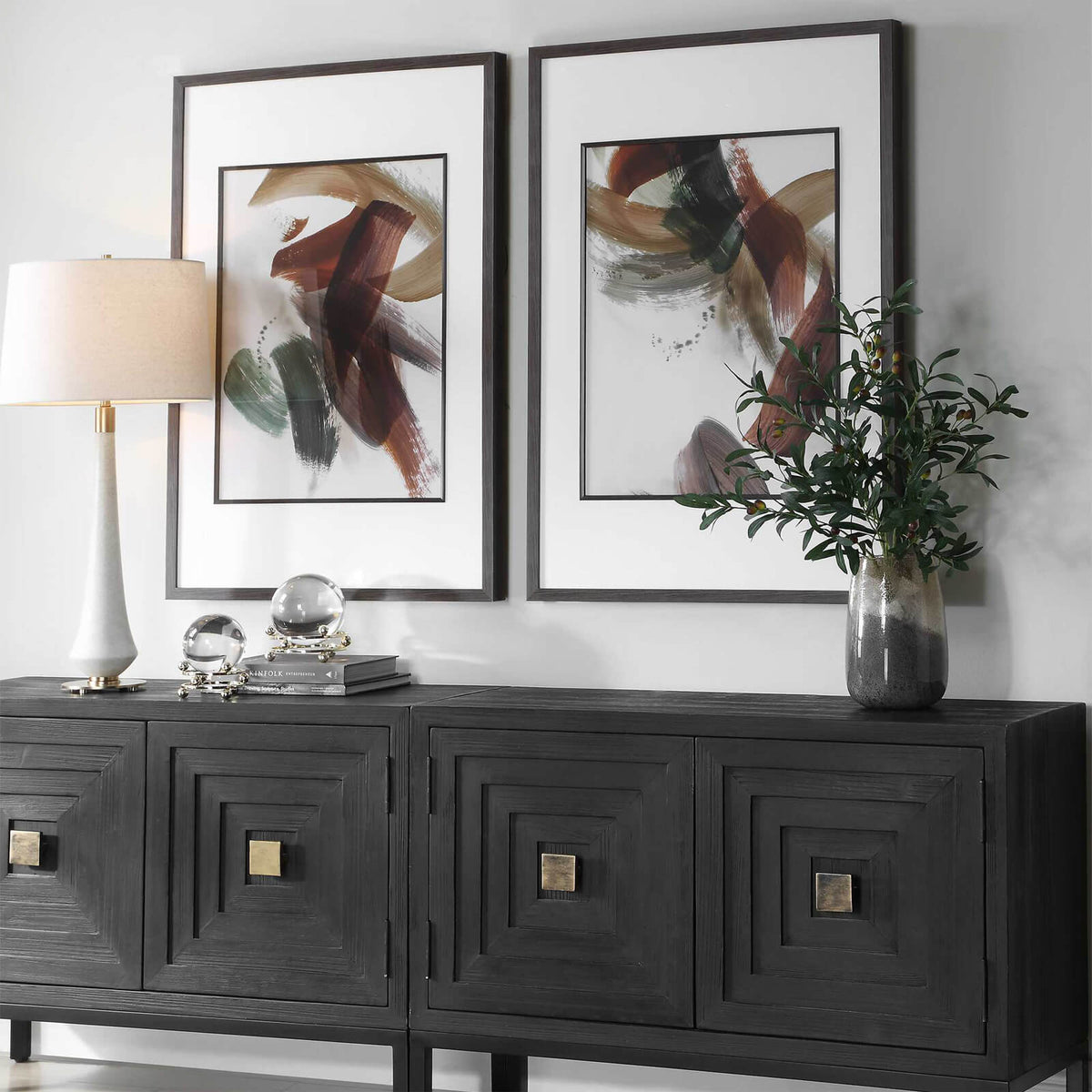 Velocity Framed Abstract Prints – Set of 2