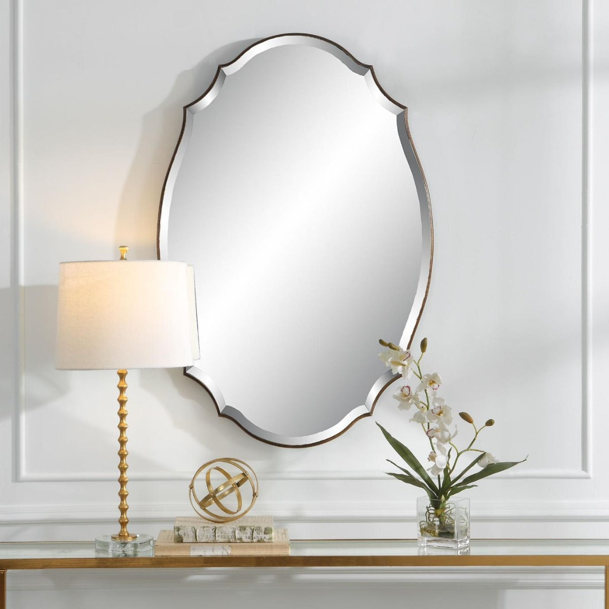 Aida Oval Mirror – Bronze and Gold
