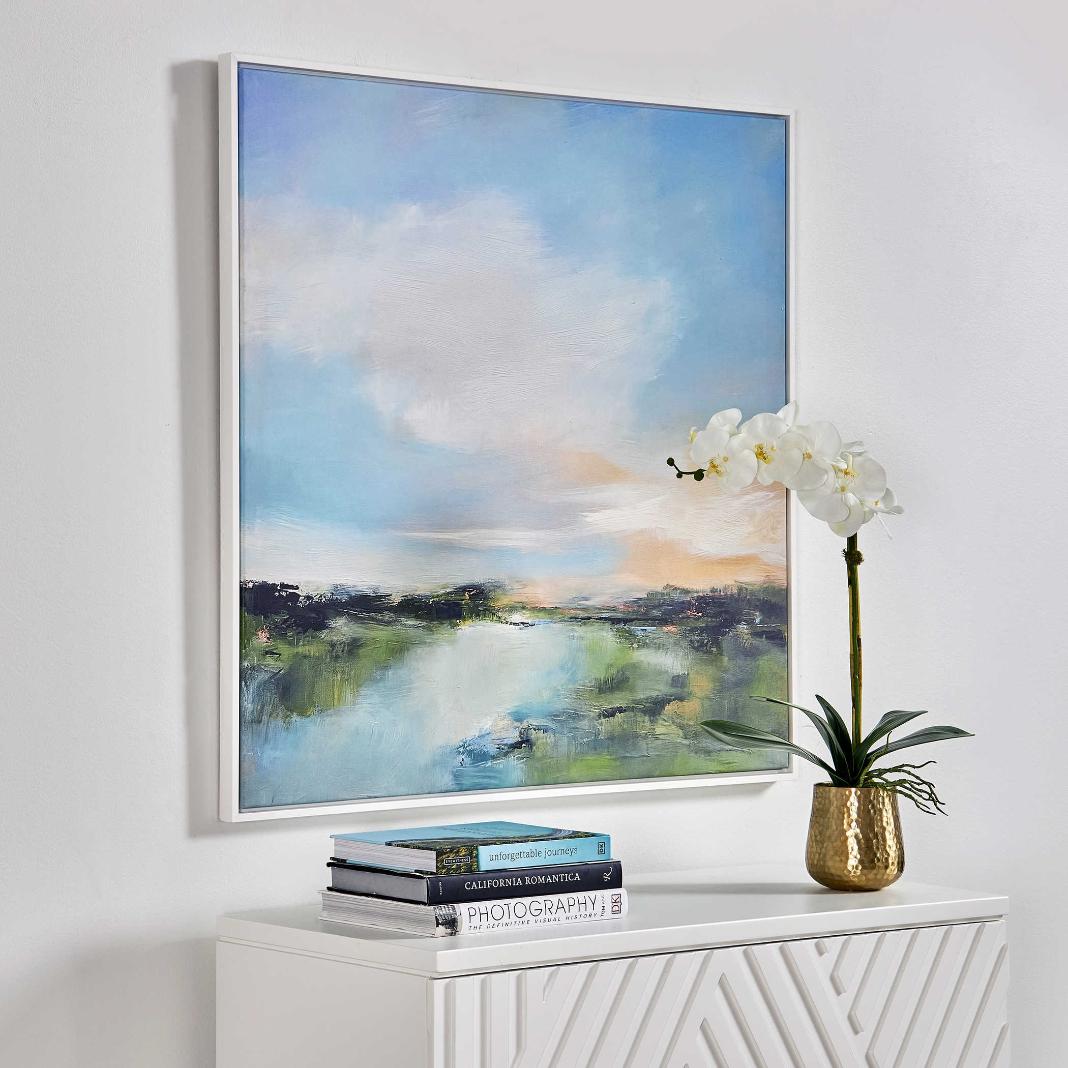 The River Glows Framed Canvas