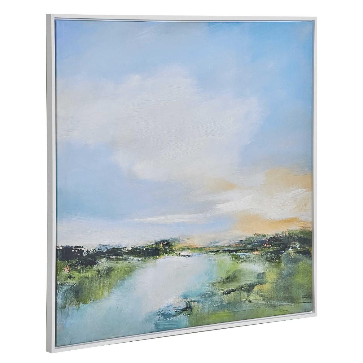 The River Glows Framed Canvas