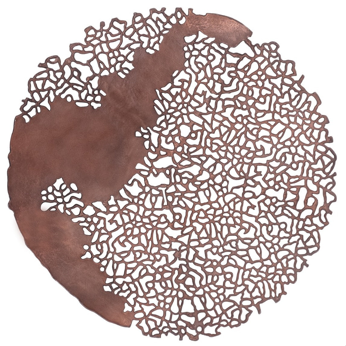 Apo Coral cast aluminium wall sculpture in raw bronze