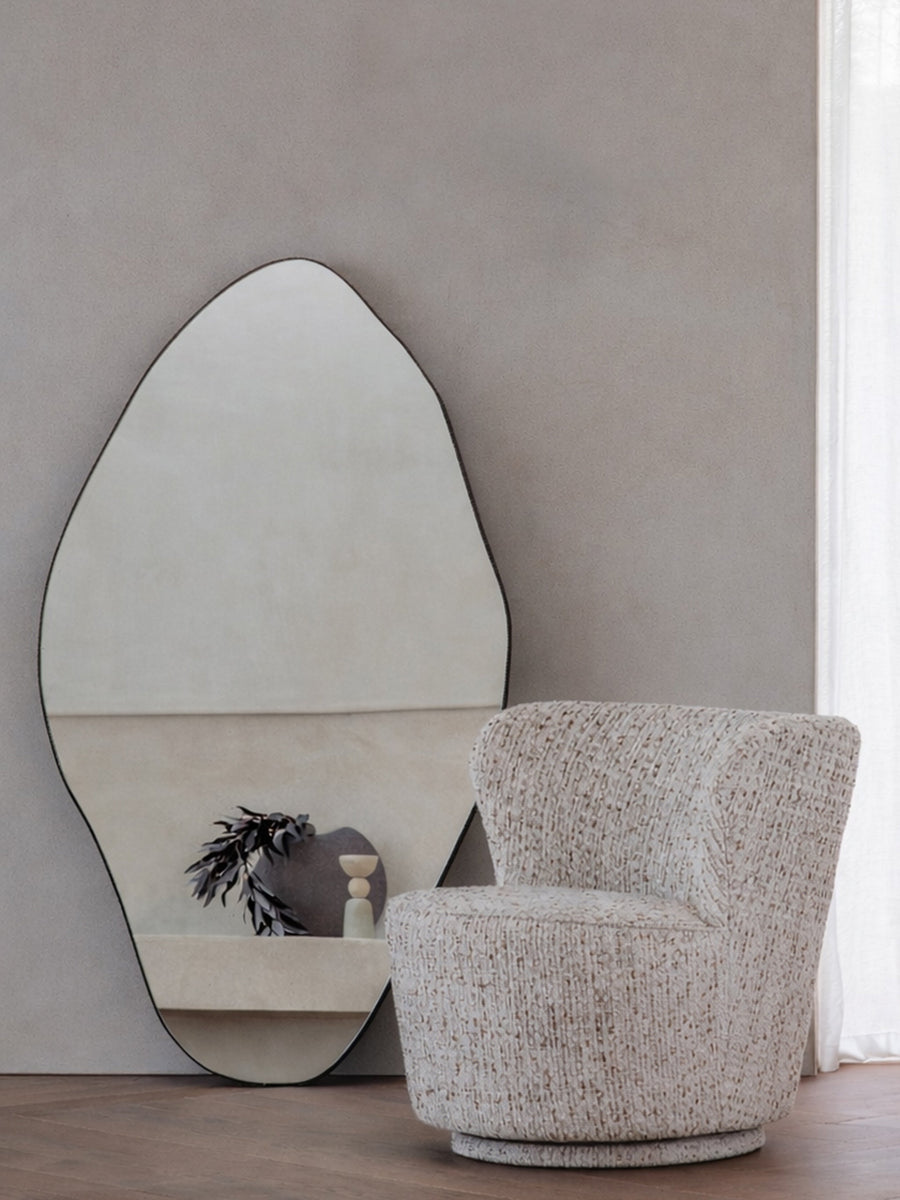 Octagonal bevelled mirror styled on a dressing table — Conpanna Living