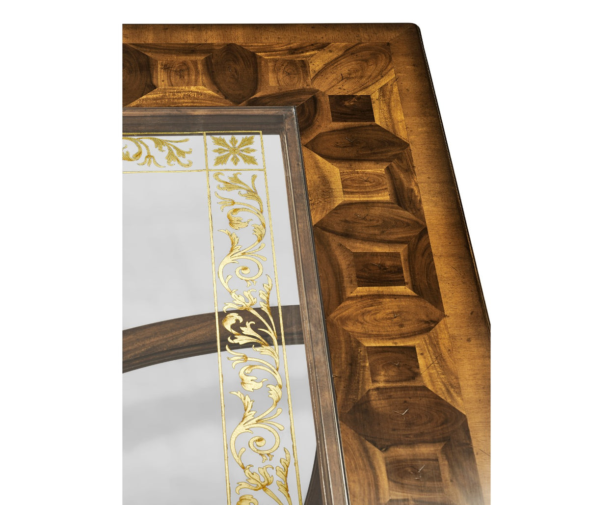 Large Square Coffee Table – Oyster, Églomisé Top