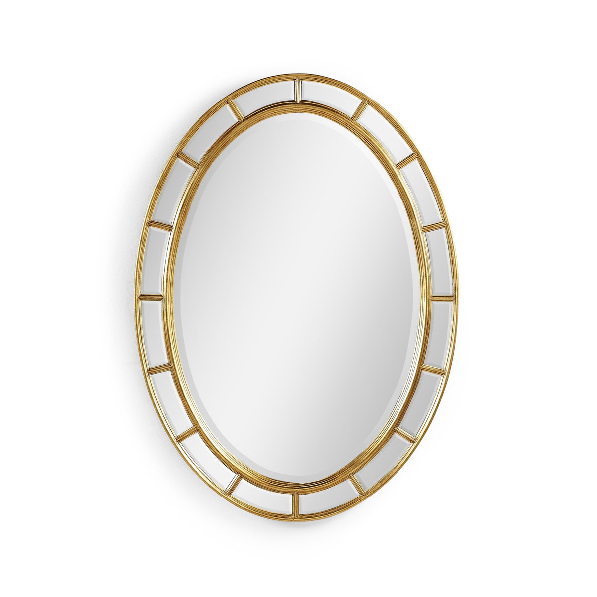 Oval Panelled Gilded Mirror