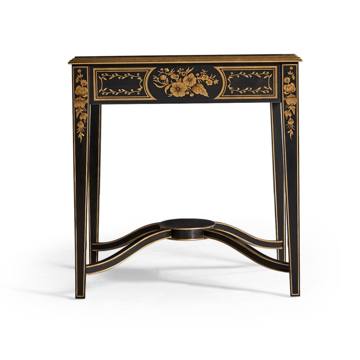 Black & Églomisé Square Side Table