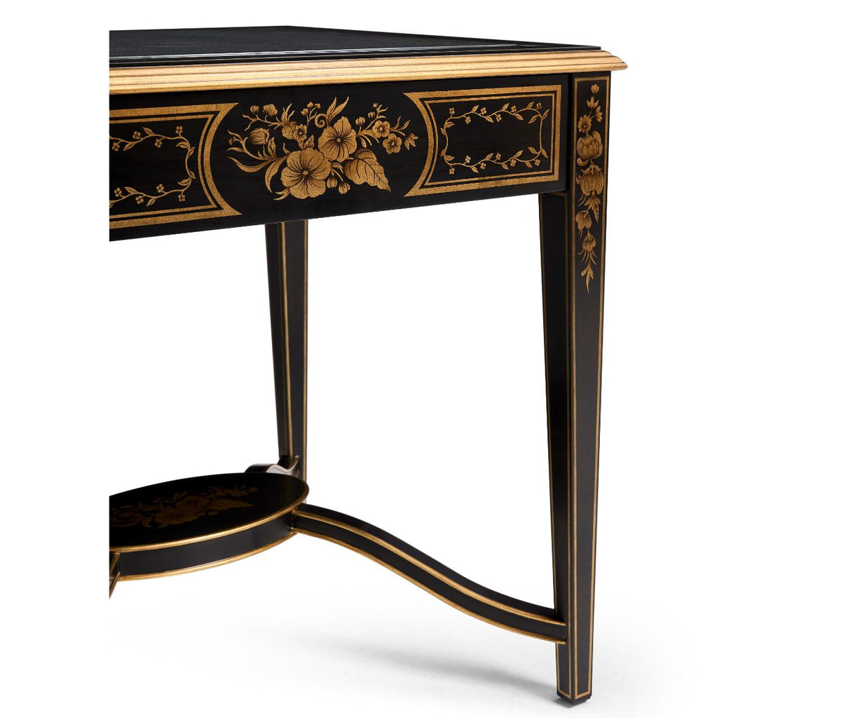 Black & Églomisé Square Side Table