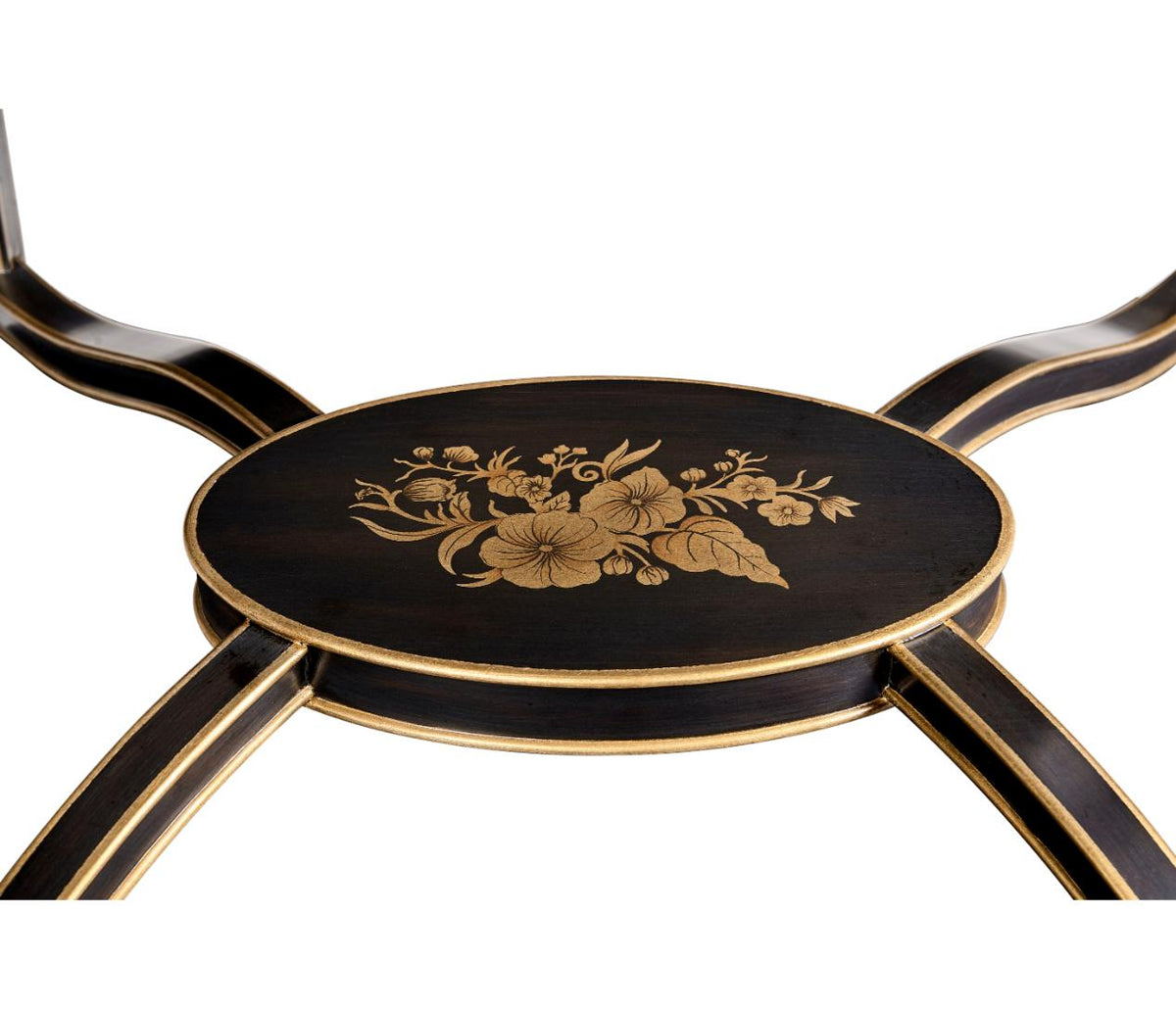 Black & Églomisé Square Side Table