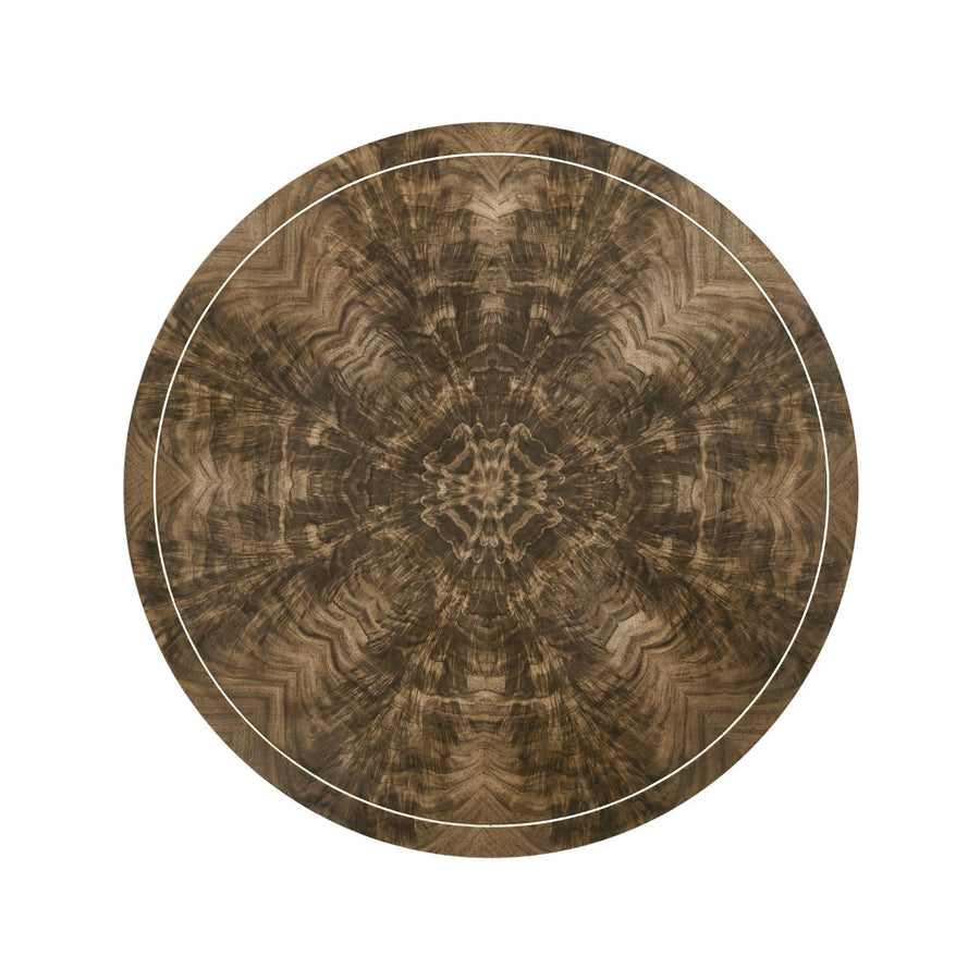 Round Bleached Walnut Side Table