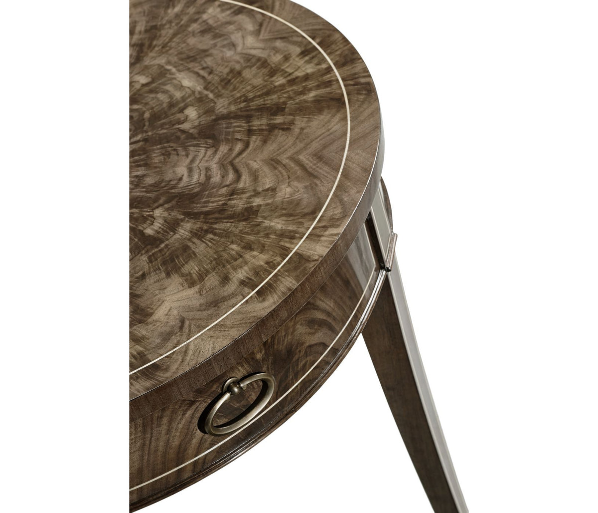 Round Bleached Walnut Side Table