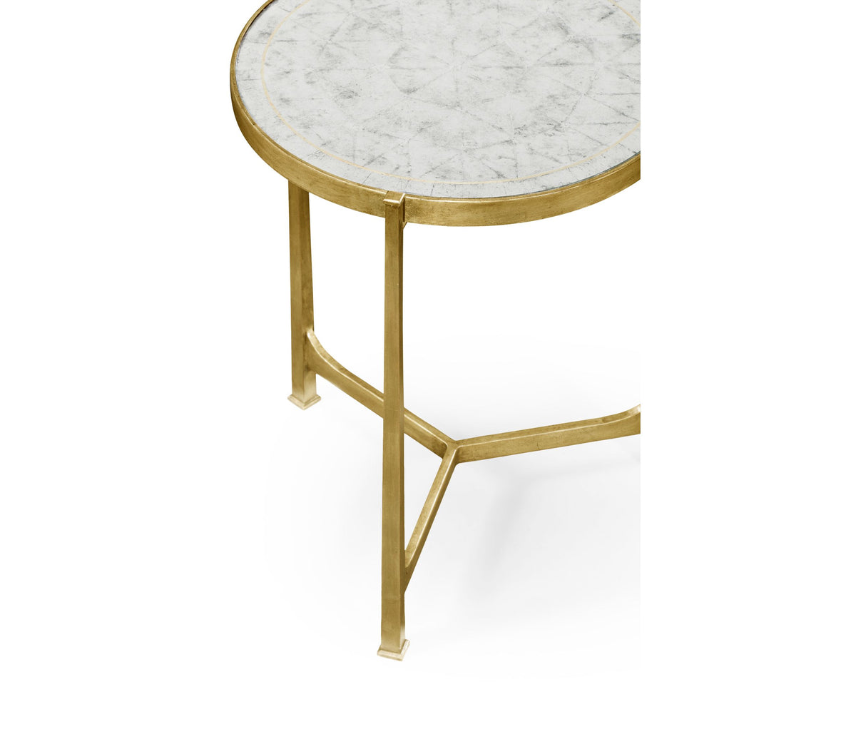 Round Eglomise End Table – Gilded