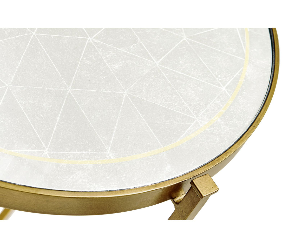 Round Eglomise End Table – Gilded
