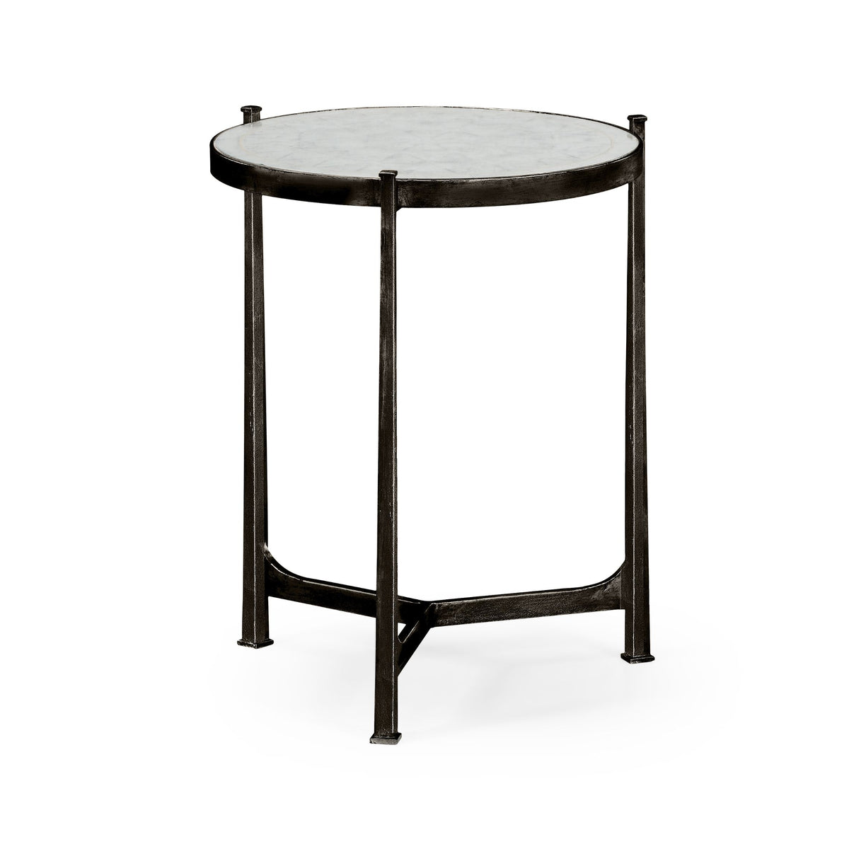 Round Eglomise End Table – Bronze