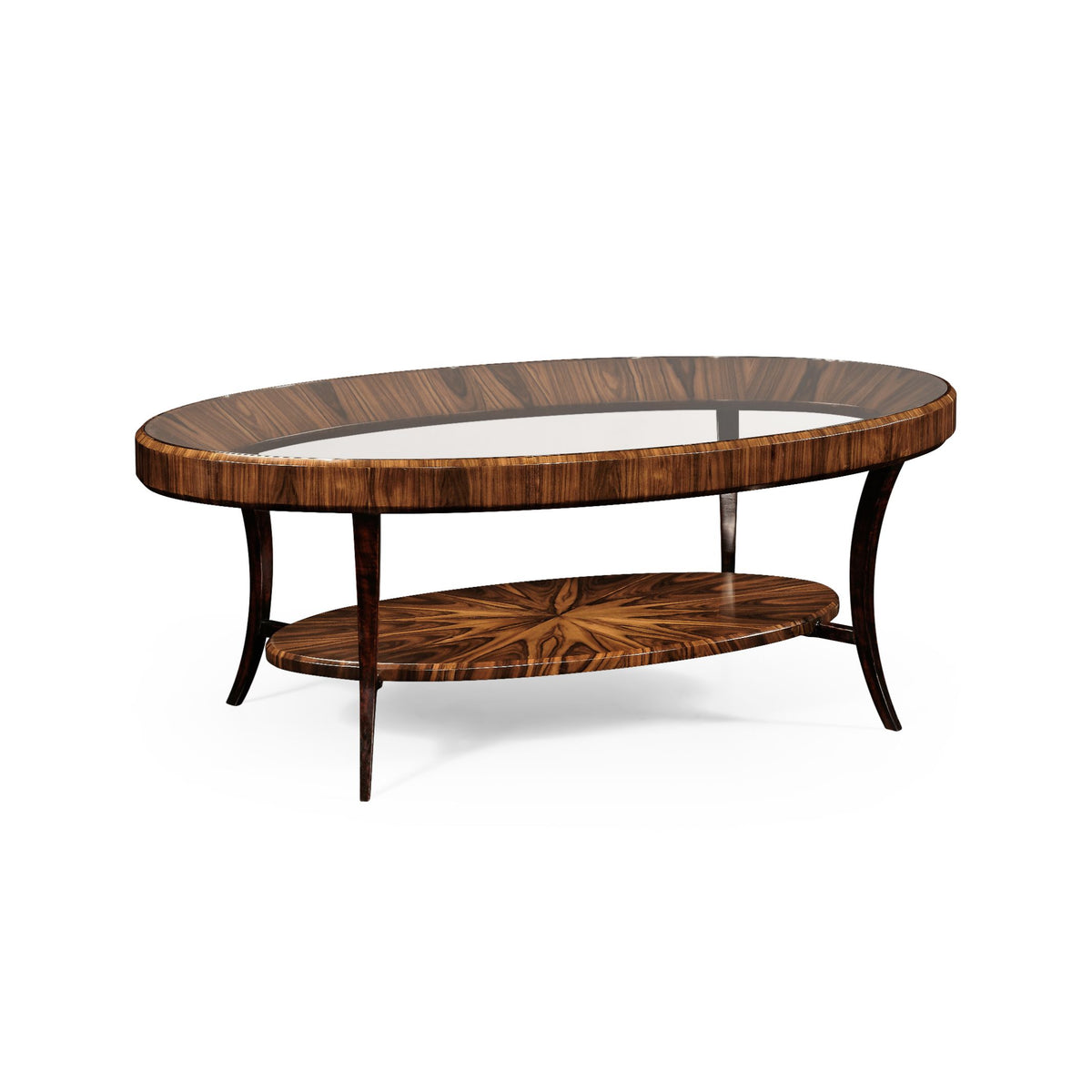 Oval Glass-Topped Coffee Table – High Lustre