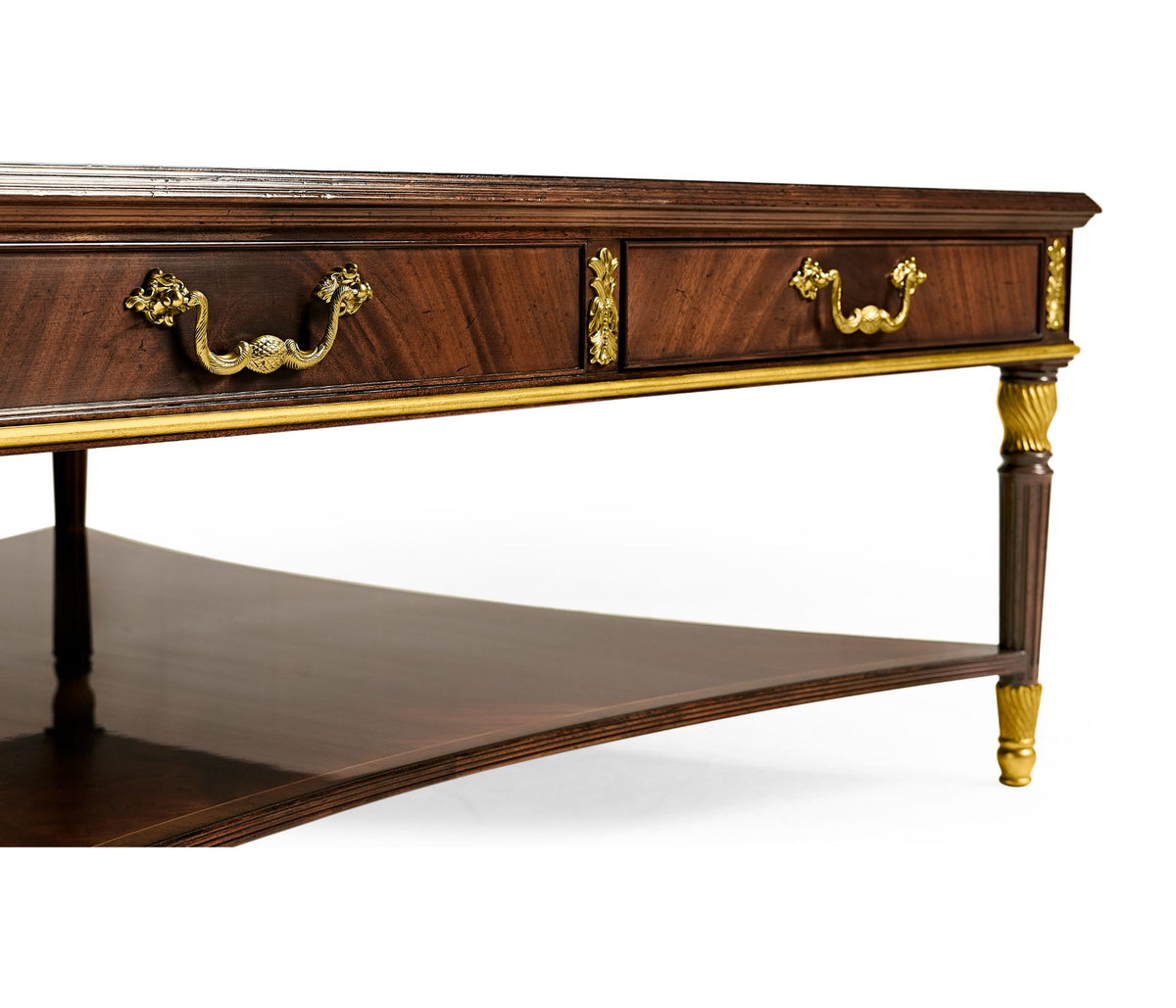 Mahogany William IV Style Gilded Square Coffee Table