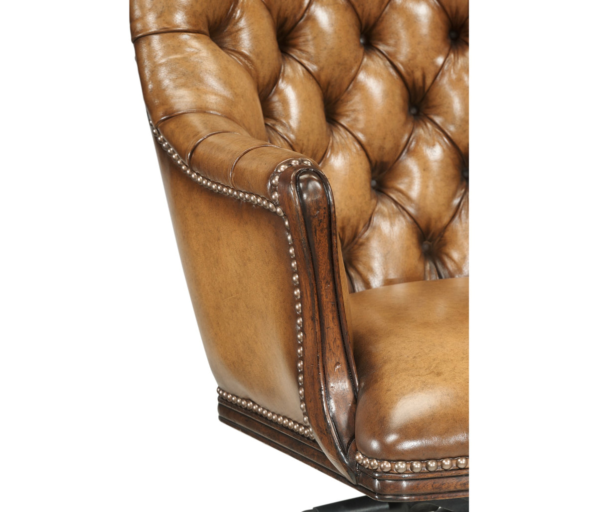 Chesterfield Style High Back Office Chair – Walnut