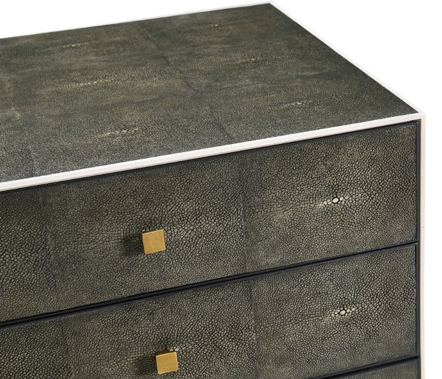 1930s Chest of Drawers – Anthracite Gilded Shagreen, Small