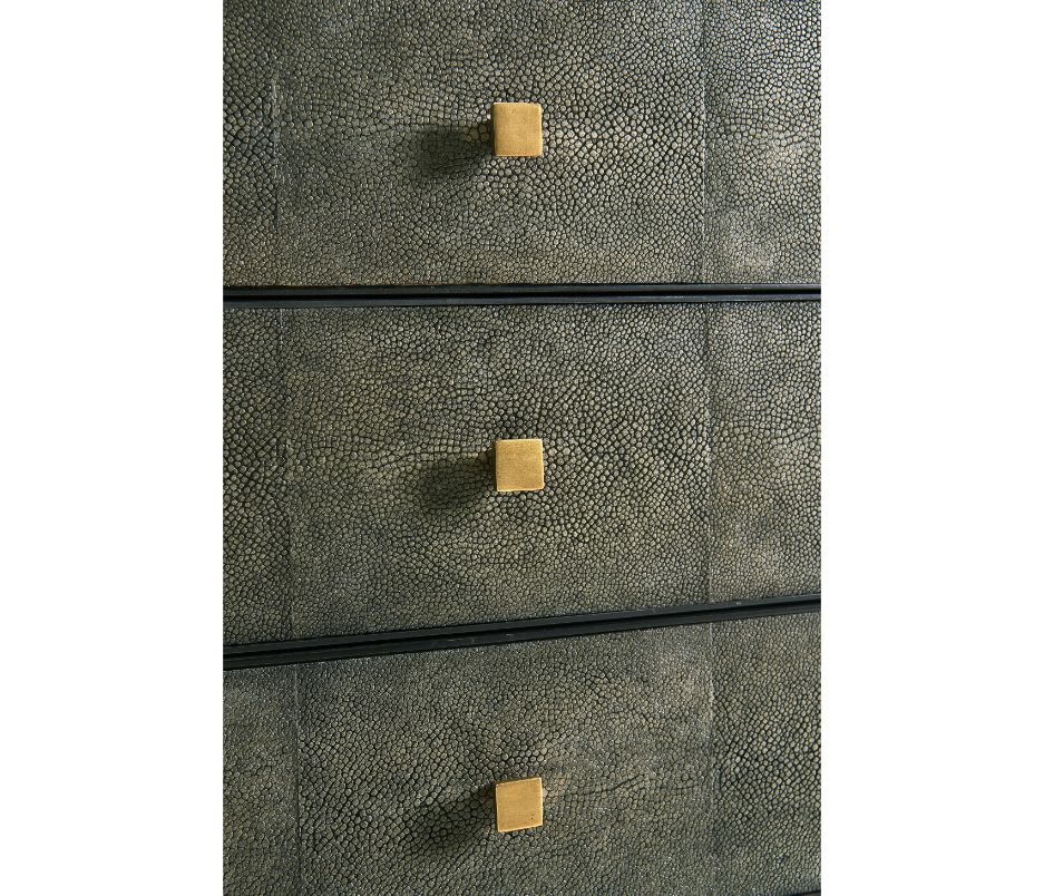 1930s Chest of Drawers – Anthracite Gilded Shagreen, Small