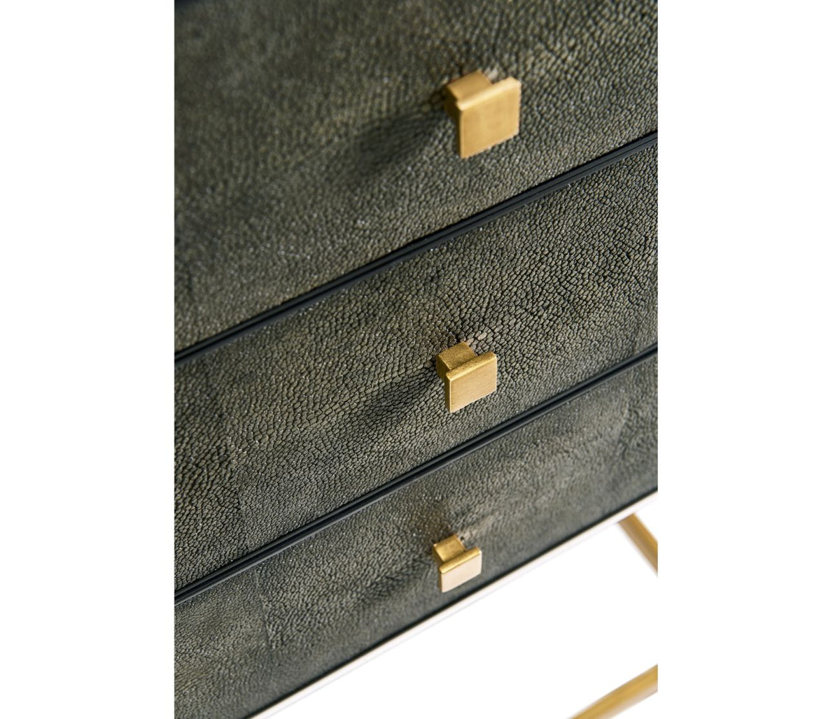 1930s Chest of Drawers – Anthracite Gilded Shagreen, Small