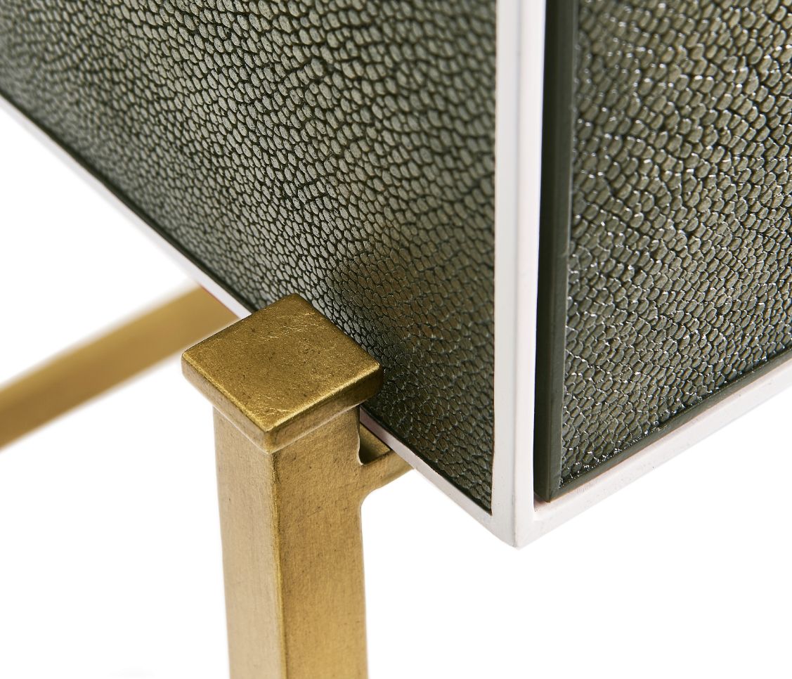1930s Chest of Drawers – Anthracite Gilded Shagreen, Small