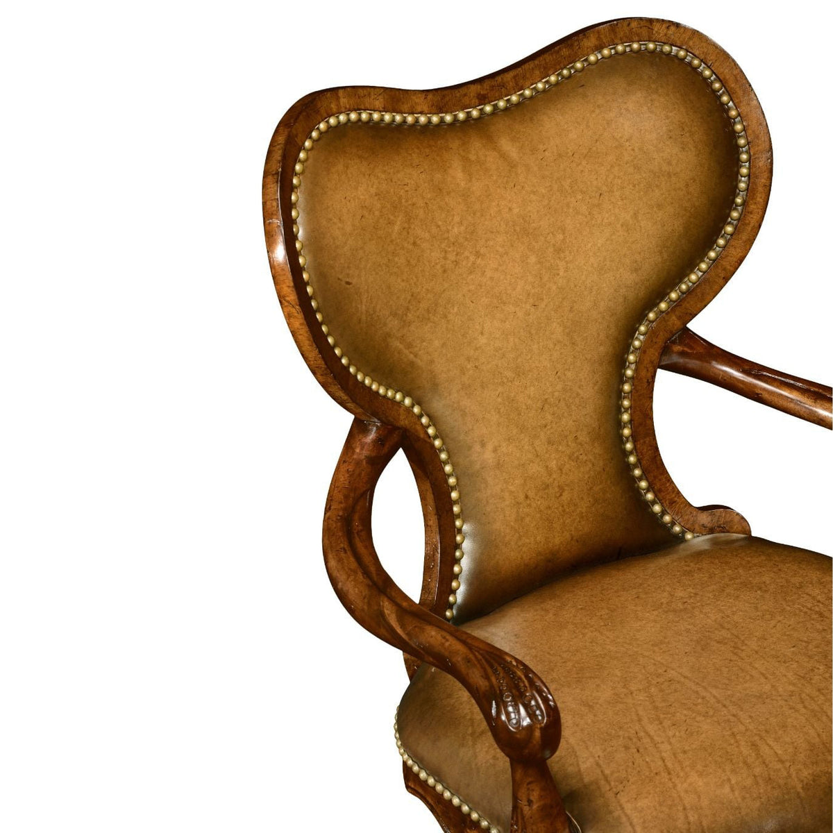 Double Lobed Shaped Mahogany Office Chair