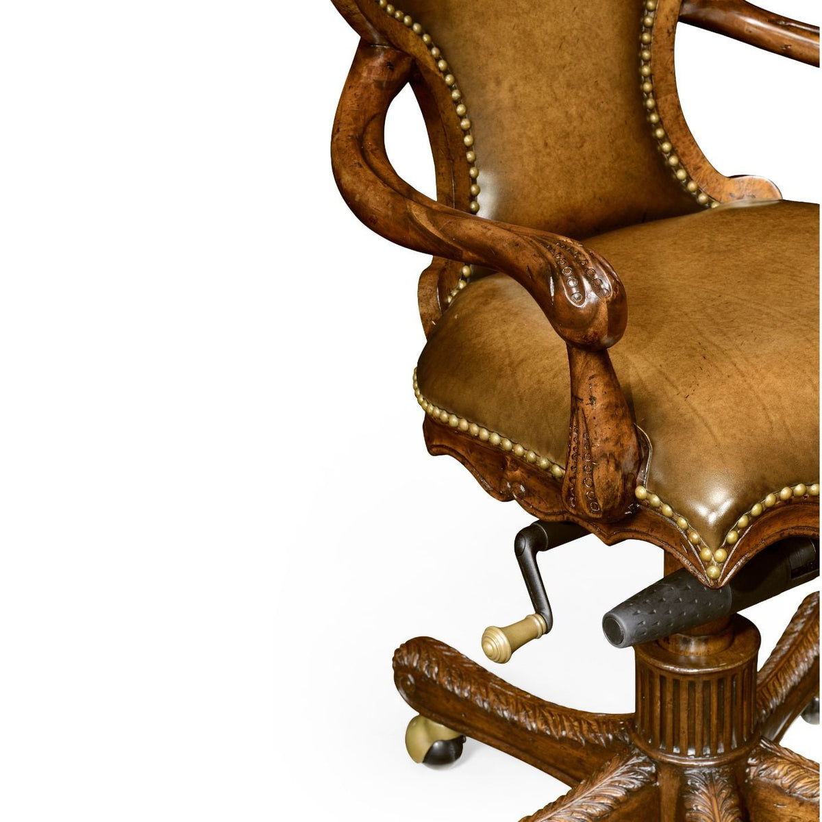 Double Lobed Shaped Mahogany Office Chair
