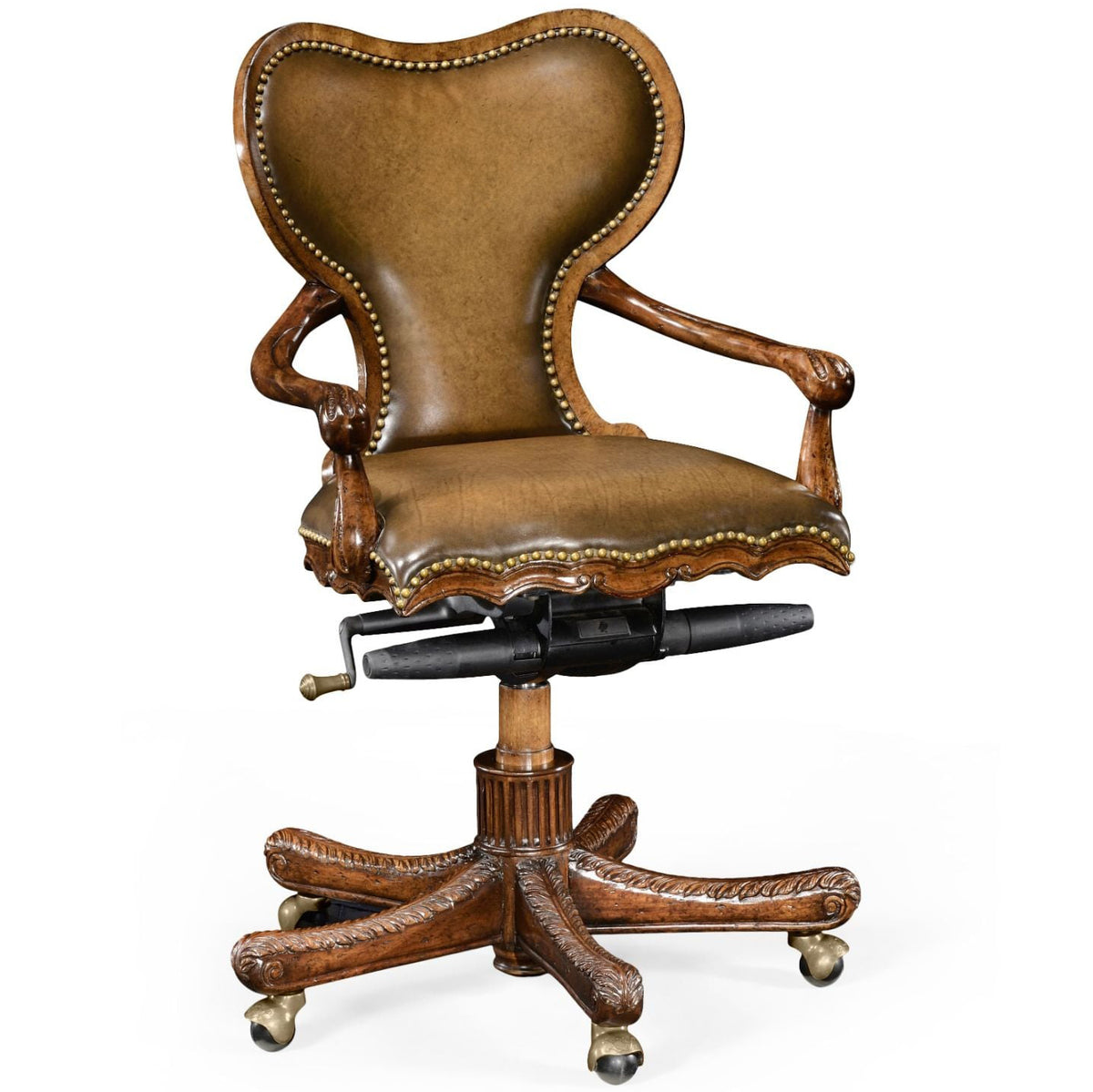 Double Lobed Shaped Mahogany Office Chair