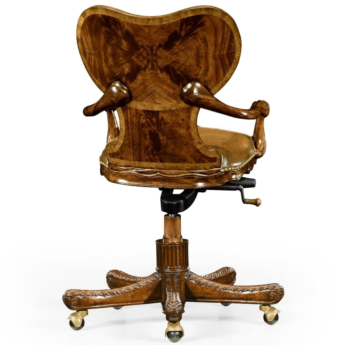 Double Lobed Shaped Mahogany Office Chair