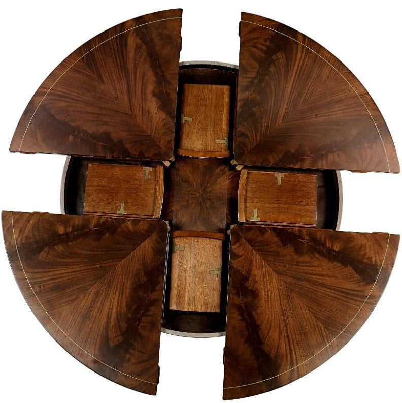 Mahogany Round Extending Dining Table – 150–187cm