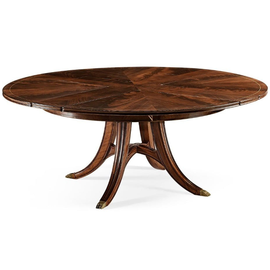 Mahogany Round Extending Dining Table – 150–187cm