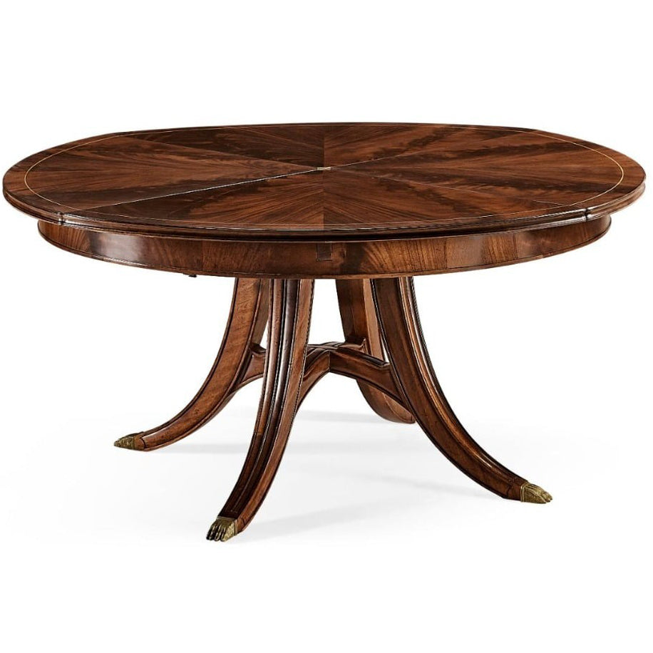 Mahogany Round Extending Dining Table – 150–187cm