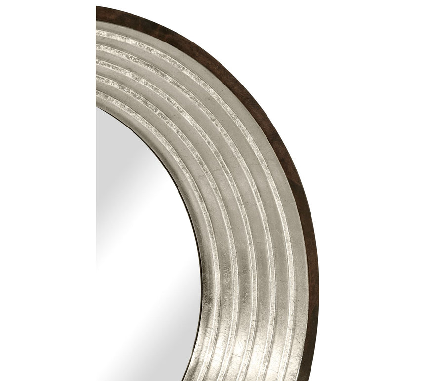 Contemporary Round Mirror – Silver Espresso
