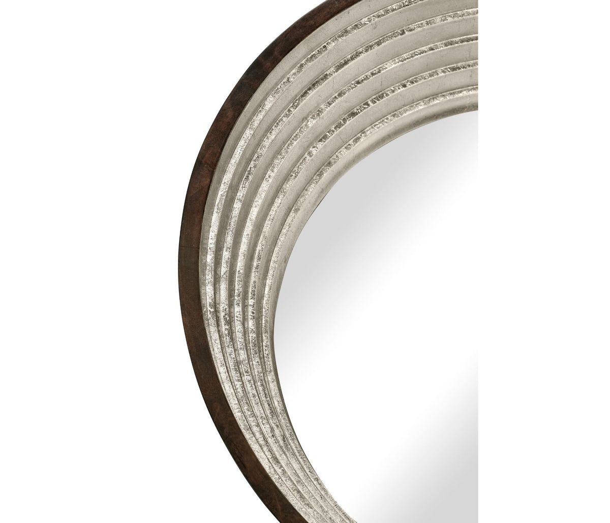 Contemporary Round Mirror – Silver Espresso