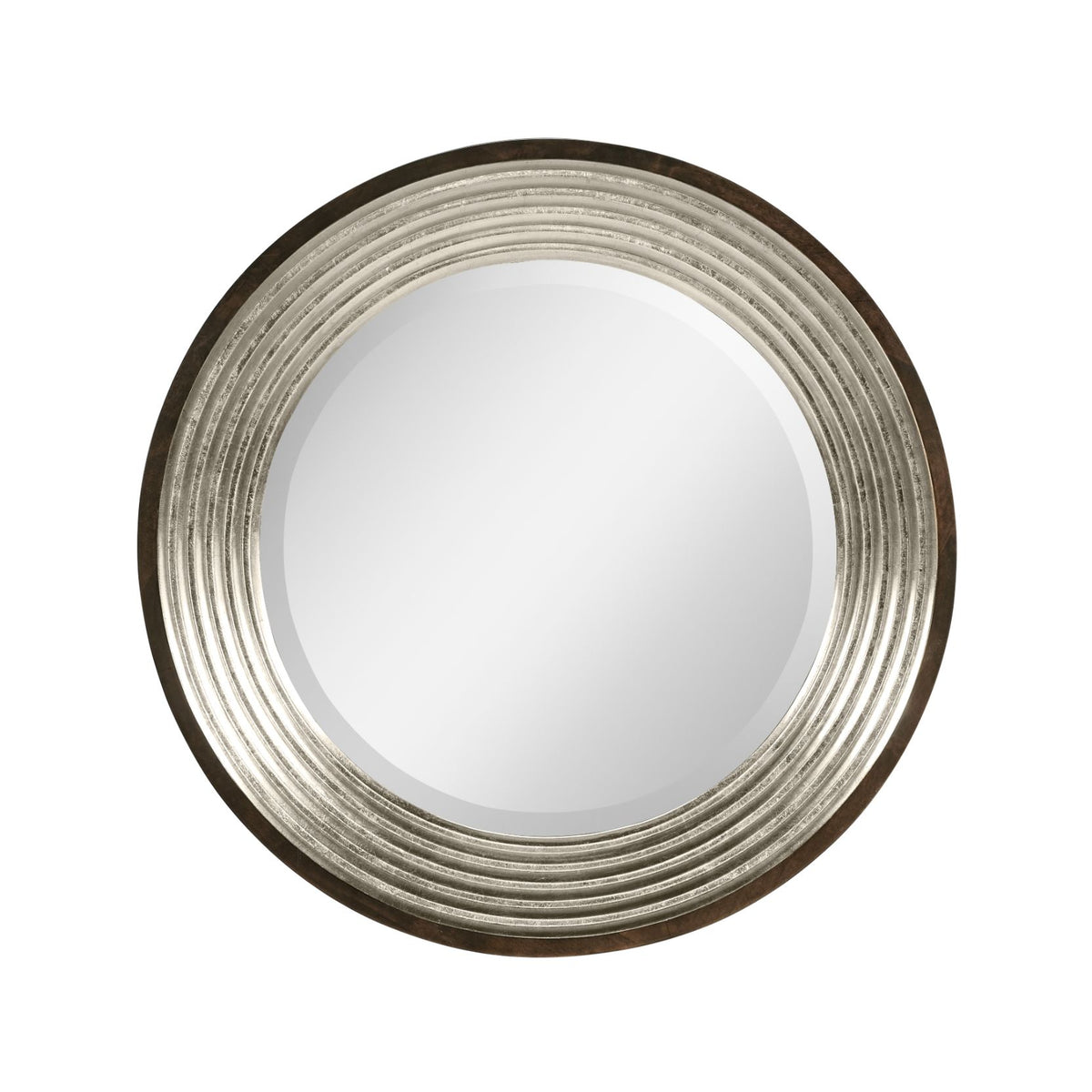 Contemporary Round Mirror – Silver Espresso
