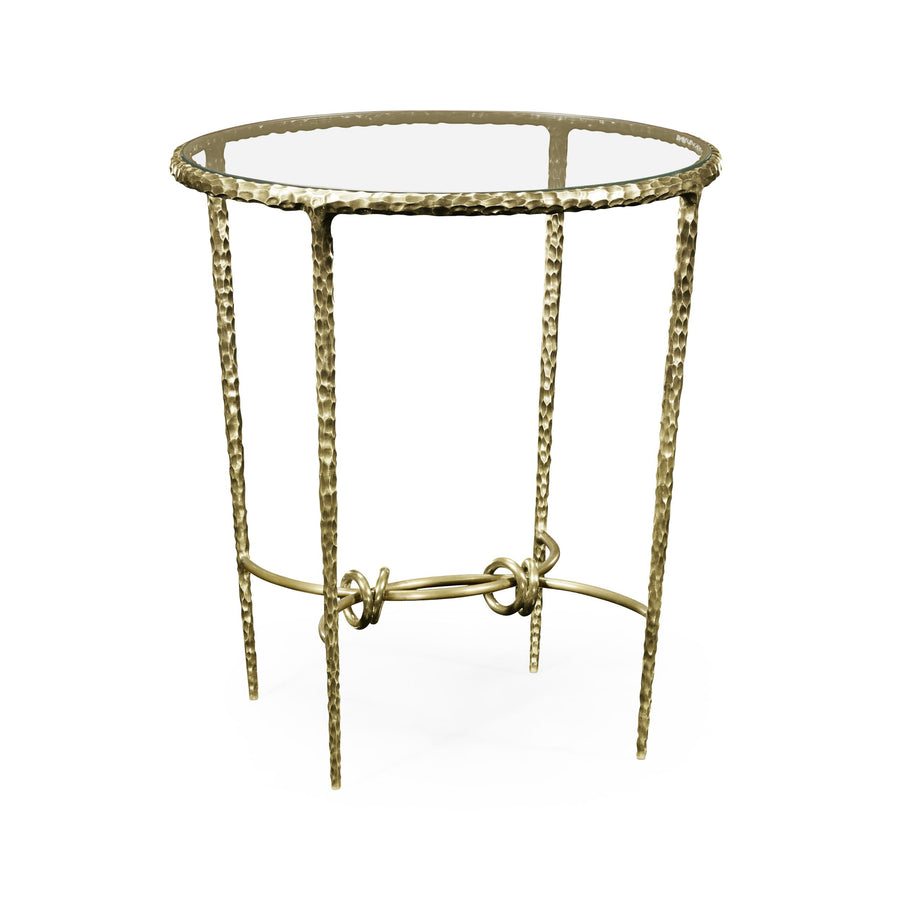 Round Side Table Hammered – Brass