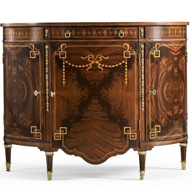 Sheraton Style Bowfront Light Mahogany Commode