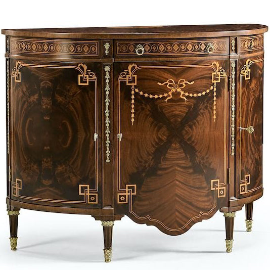 Sheraton Style Bowfront Light Mahogany Commode