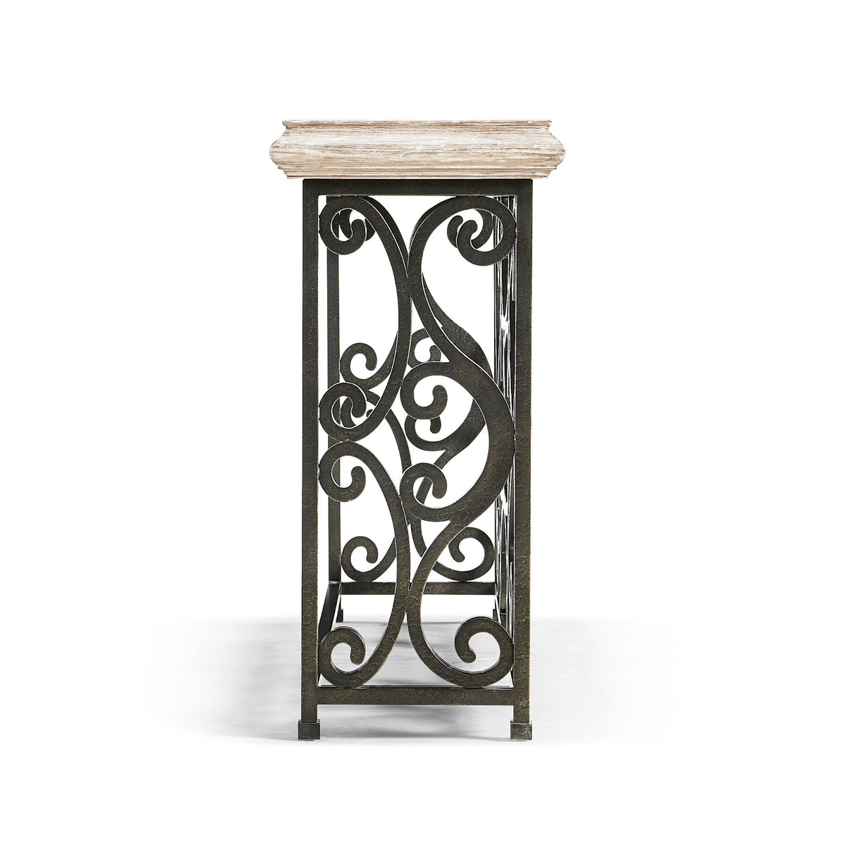Large Console Table – Wrought Iron, Limed
