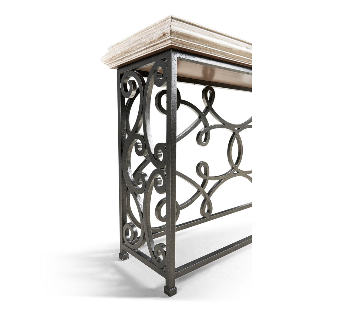 Large Console Table – Wrought Iron, Limed