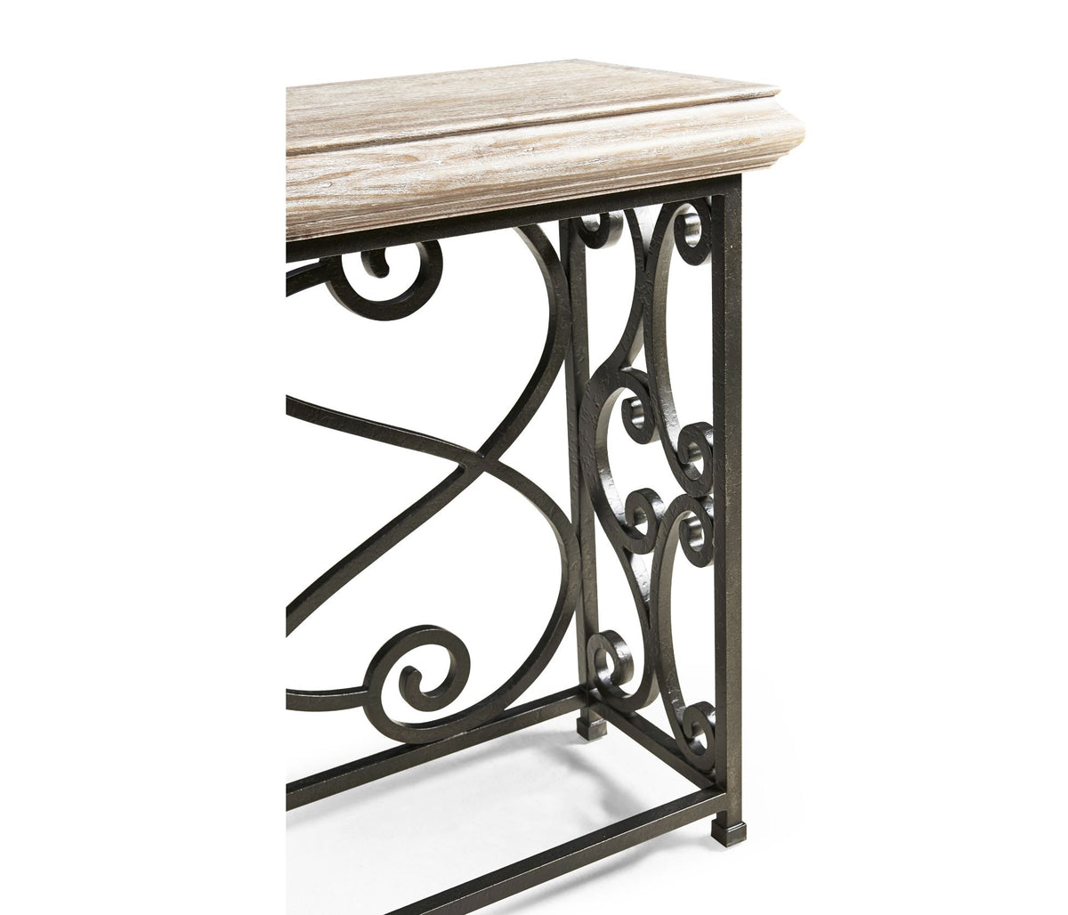 Large Console Table – Wrought Iron, Limed