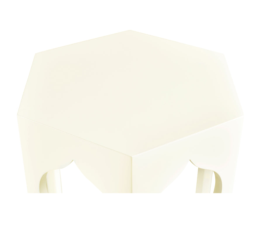 Hexagon Lamp Table – Snow White