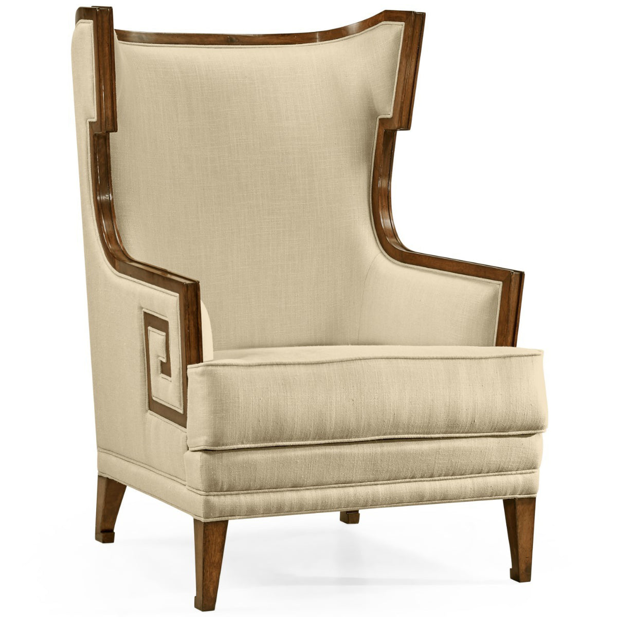 Walnut Greek Revival Armchair – Linen