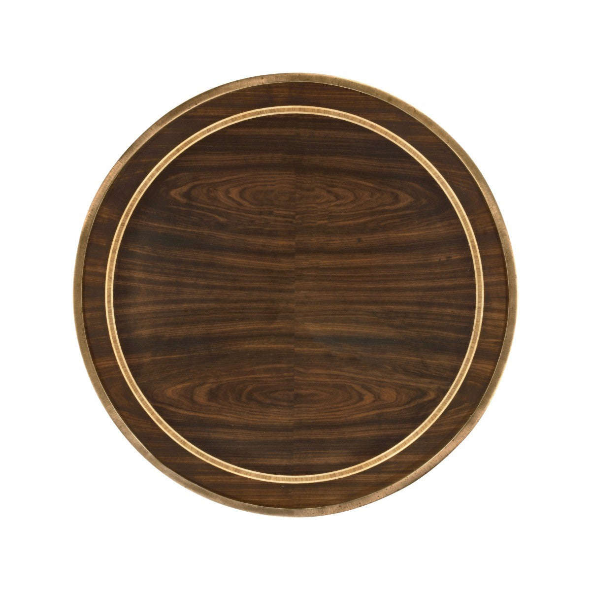 Small Round Dark Santos & Brass End Table