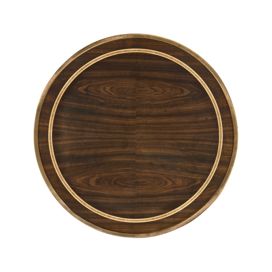 Small Round Dark Santos & Brass End Table