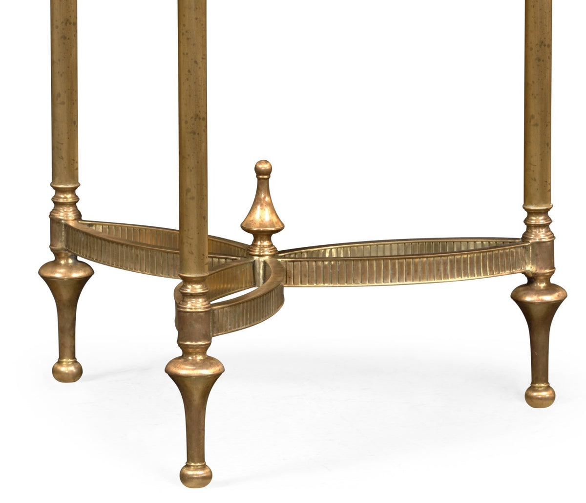 Small Round Dark Santos & Brass End Table