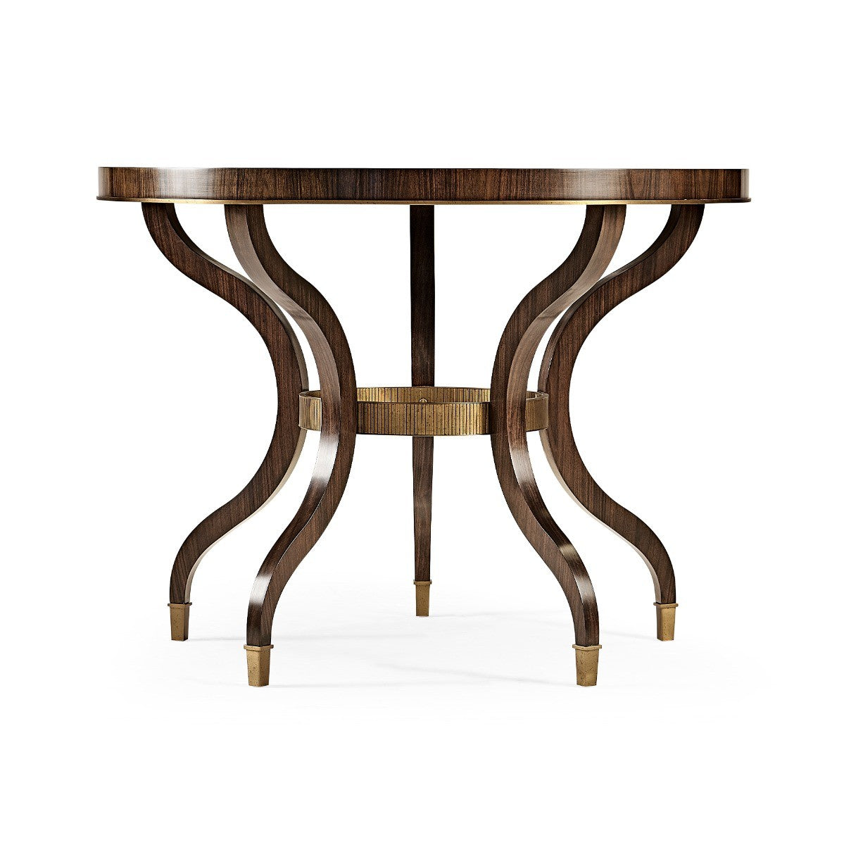 Round Dark Santos & Brass Centre Table